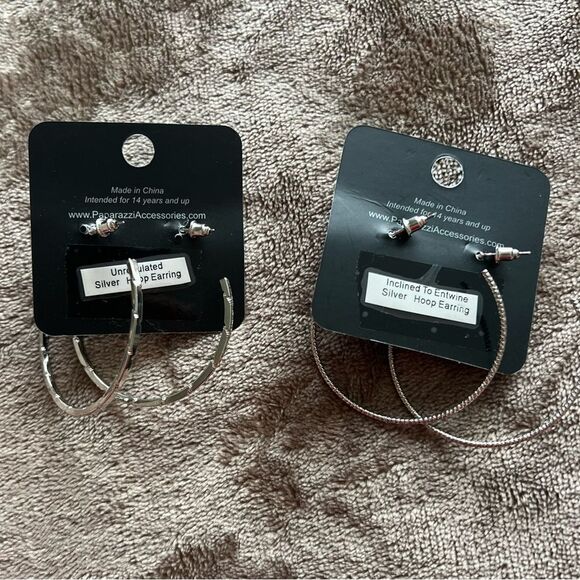 PAPARAZZI SILVER HOOPS 2 pair NWT🏷 - Picture 8 of 8